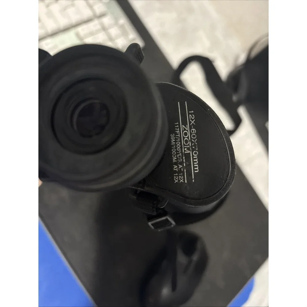 Tasco Binoculars 12x-60x70mm Zoom Black Good 124RB-1 Fully Coated with Case